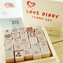 Очаровательный деревянный ящик DIY любовь штамп для ежедневника, креативные забавные украшения штамп набор детский подарок(5 комплектов