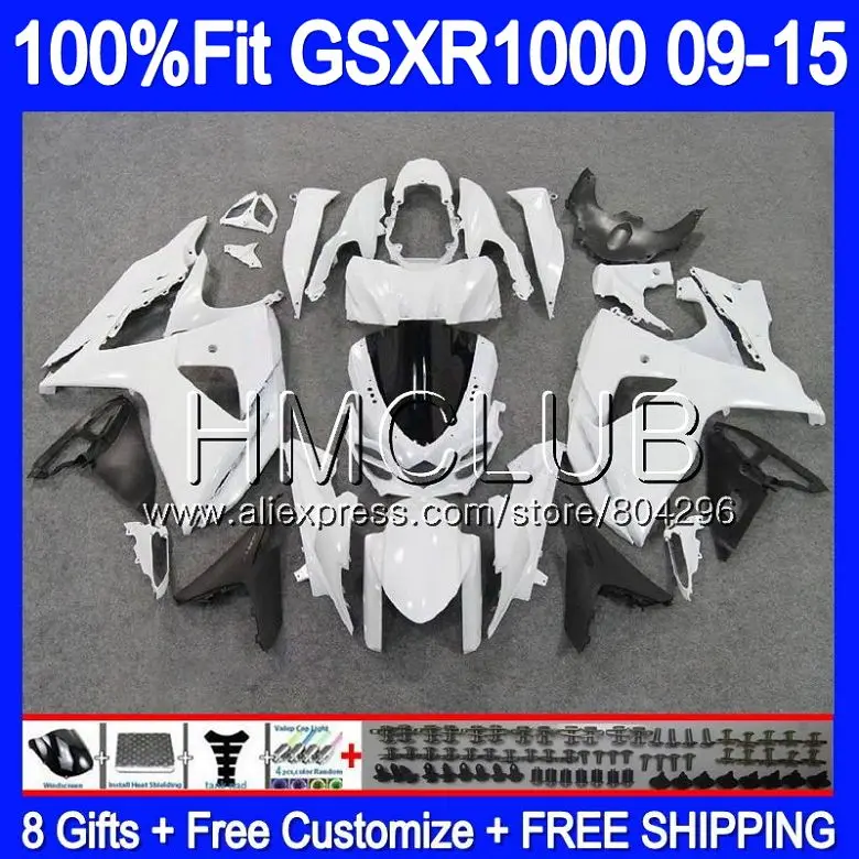 

Fairing For SUZUKI Gloss white GSX-R1000 GSXR 1000 09 10 11 12 13 15 36HM.8 GSX R1000 K9 GSXR1000 2009 2010 2011 2012 2014 2015