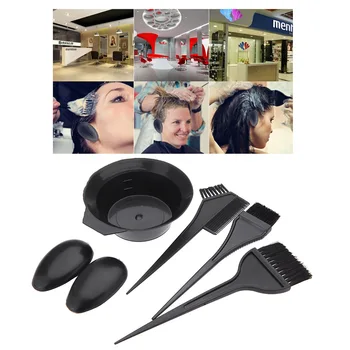 

5Pcs Hairdressing Tools Set Professional Brushes Bowl Combo Salon Hair Color Dye Tint Tool Set Kit Styling Tools for Home Salon