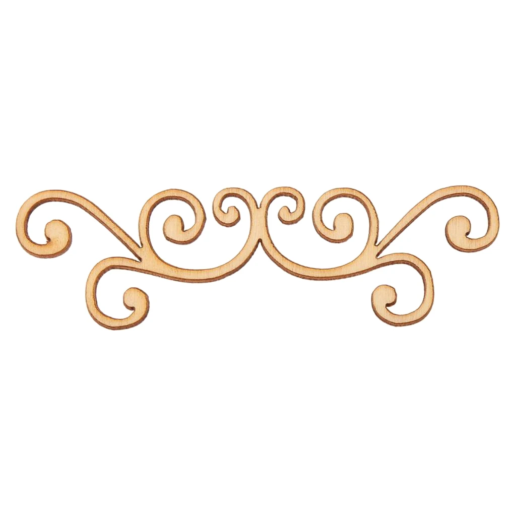 8 Pieces Large Wooden Floral Shapes Craft Wood Decoration Embellishments