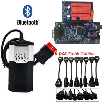 

2018 Best quality for delphis with bluetooth vd ds150e cdp newest 2016.R0 obd2 car diagnostic tools+8 pcs TRUCK cables