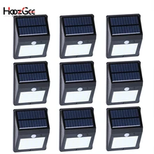 HoozGee классический стиль Горячая Распродажа Солнечный настенный светильник на открытом воздухе садовый светильник ing 8/12/16/20 светодиодный движения PIR Сенсор лампа патио садовый светильник s