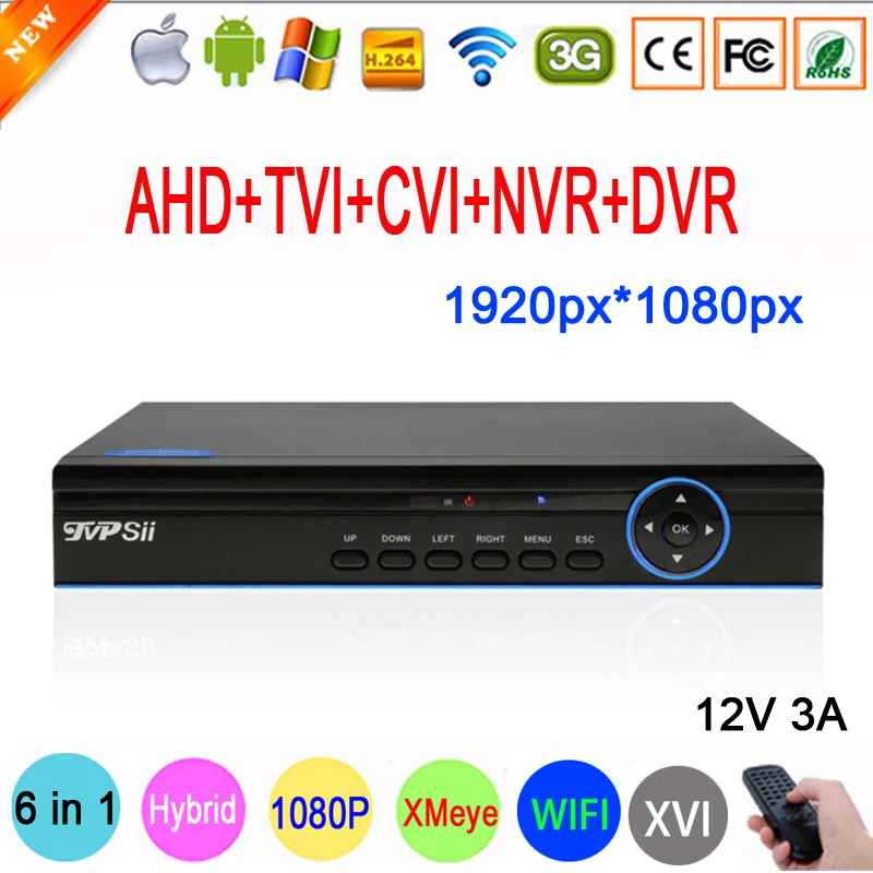 

Blue Panel XMeye Hi3531A 16 Channel 16CH 6 in 1 1080P 2MP Full HD Coaxial Hybrid XVI WIFI CVI TVI NVR AHD CCTV DVR Free Shipping