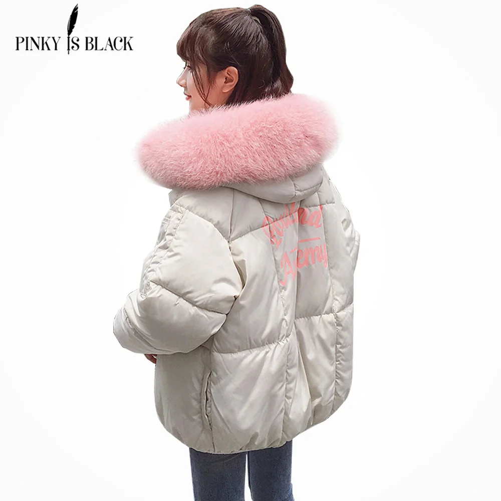 

PinkyIsblack winter jacket women Large fur collar down wadded jacket female cotton-padded jackets thickening women winter coat