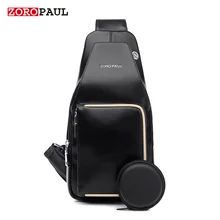 ZOROPAUL Men’s Crossbody Bag High Quality PU Leather Men’s Chest Bag For Men Chest Waist Pack Messenger Fashion Shoulder Bags