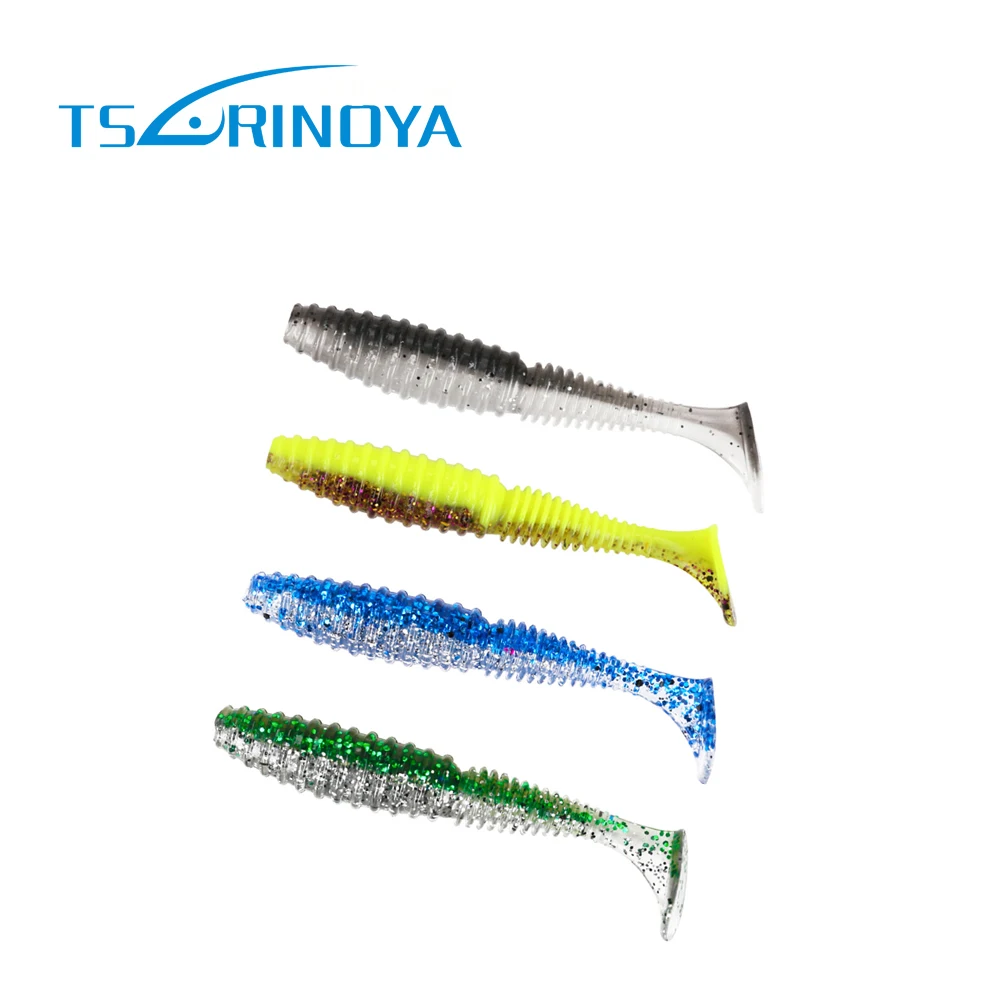 

Tsurinoya NEW silicone Baits 6pcs 75mm 3.2g Fishing Lures T-Tail Artificial Soft Bait 4Colors Feed Lure Artificial Fishing Lures