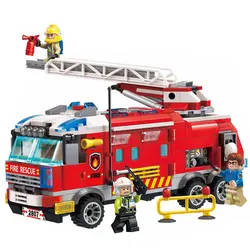 Новая городская полиция с изображением пожарной лестницы грузовик водяной пистолет пожарный автомобиль строительные блоки наборы