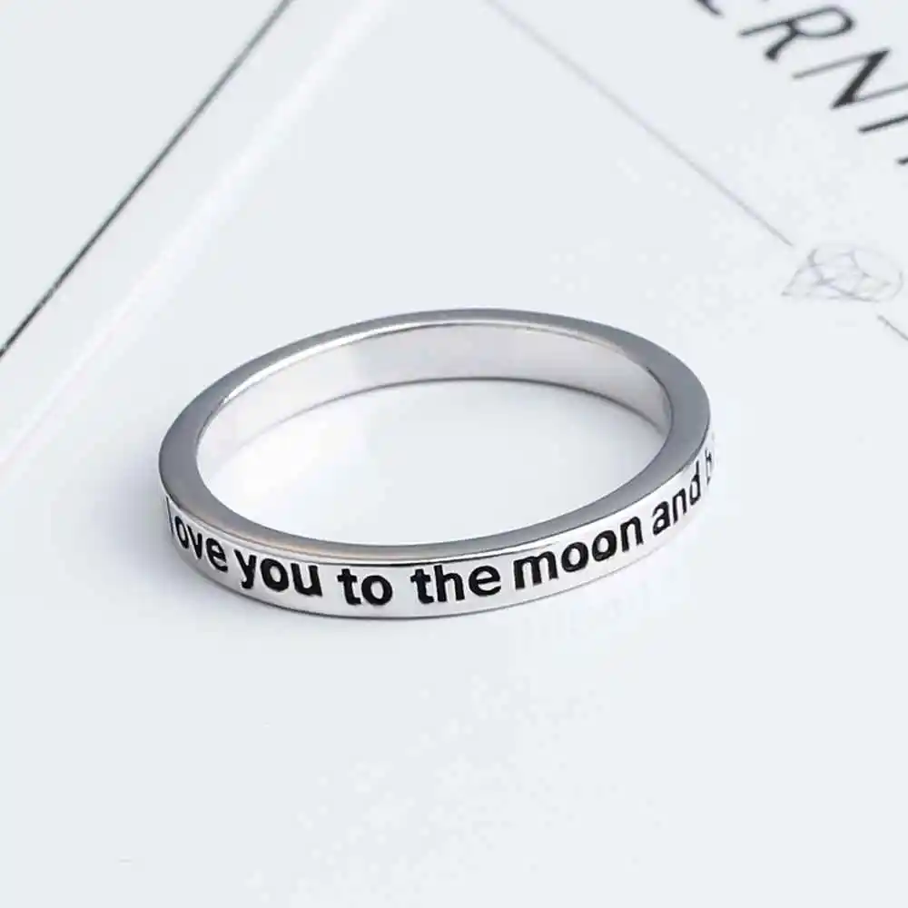 I Love You To The Moon and Back 925 пробы серебряные кольца для женщин ювелирные изделия кольца для помолвки подарок(JewelOra RI102759