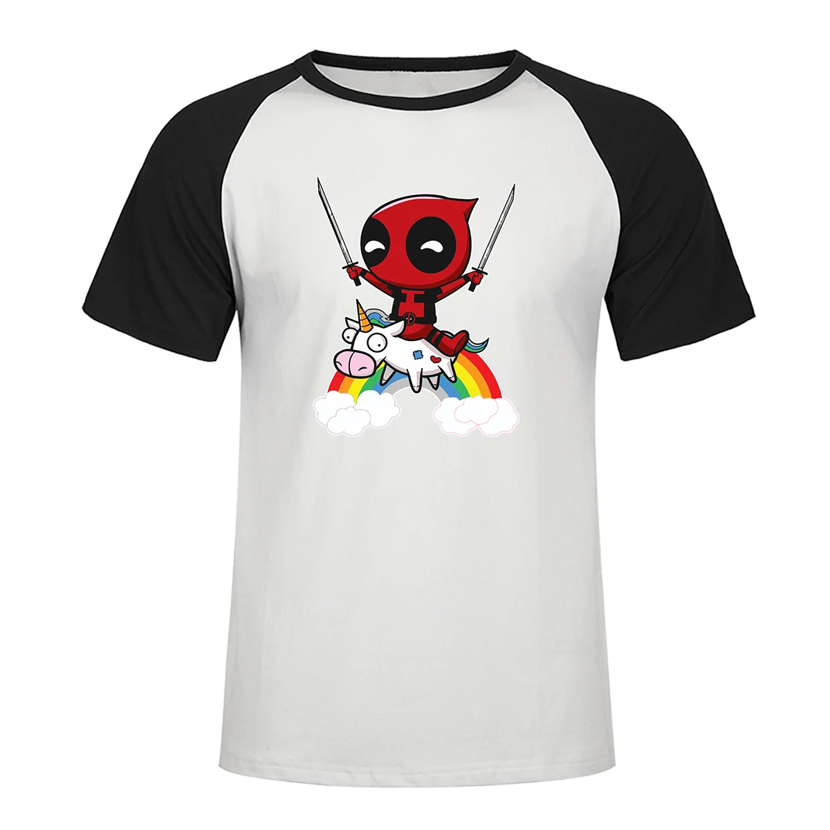 

2019 Summer Deadpool Men T Shirt Funny Tops Superman Lovely Hipster Mens Raglan T Shirts Cotton Hip Hop Harajuku Streetwear Men