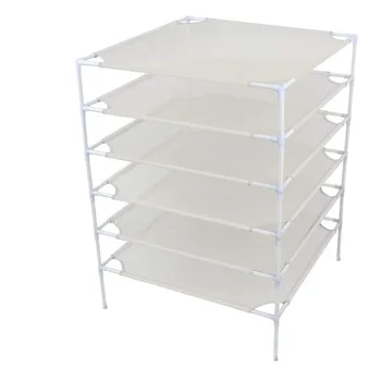 

Sweater Drying Racks Stackable for Laundry 6-Layer Mesh Net - White