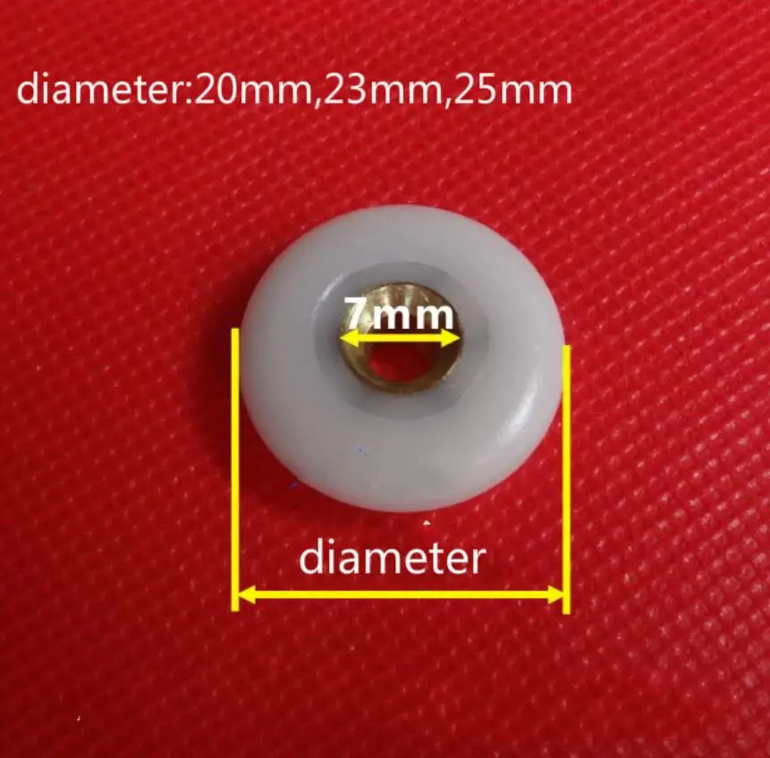 Диаметр 20 мм, 23 мм, 25 мм, 27 мм, ролики для стеклянной двери ванной комнаты, роликовый подшипник, раздвижные колеса для душевой двери