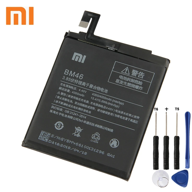 

Xiao Mi Xiaomi BM46 Original Replacement Battery For Xiaomi Redmi Note3 Redrice Pro Hongmi Note 3 4050mAh +Tool