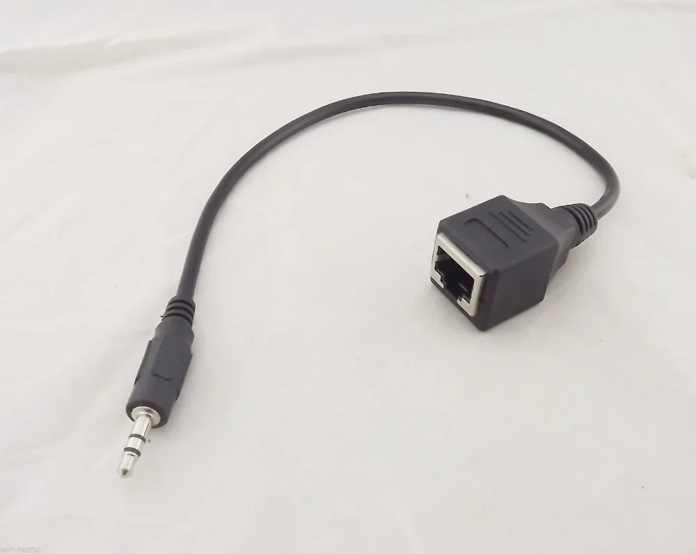 1pcs 3.5mm 1/8" Male Jack TRS Audio To RJ45 Socket LAN Network