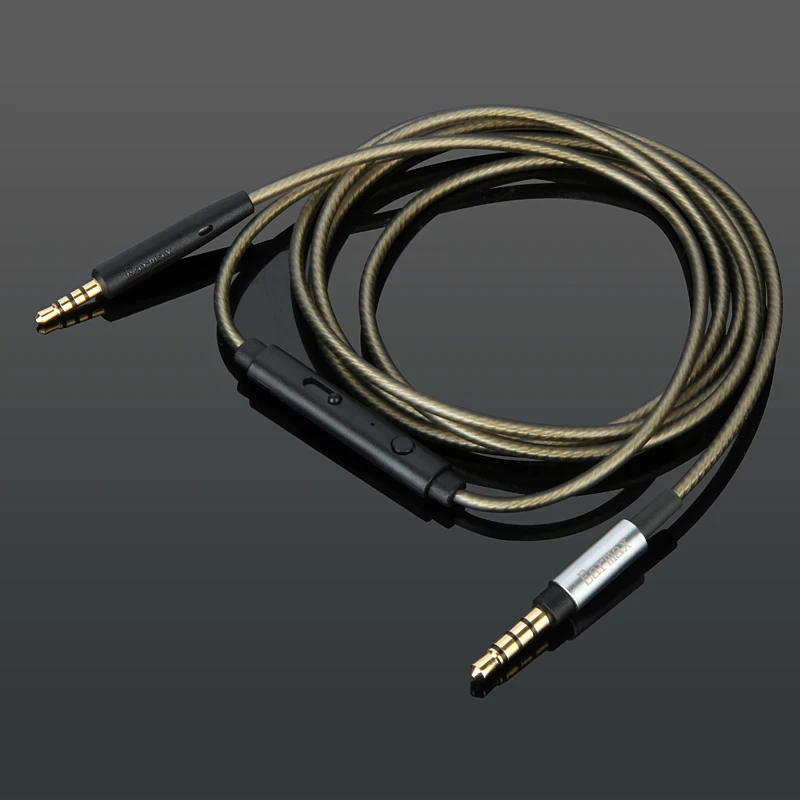 Replacement Silver Audio Cable With Remote Mic For Bose SoundTure SoundLink QuietComfor 25 35 QC25 QC35 On Ear Headphones