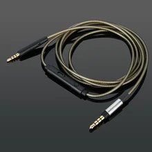 Replacement Silver Audio Cable With Remote Mic For Bose SoundTure SoundLink QuietComfor 25 35 QC25 QC35 On Ear Headphones