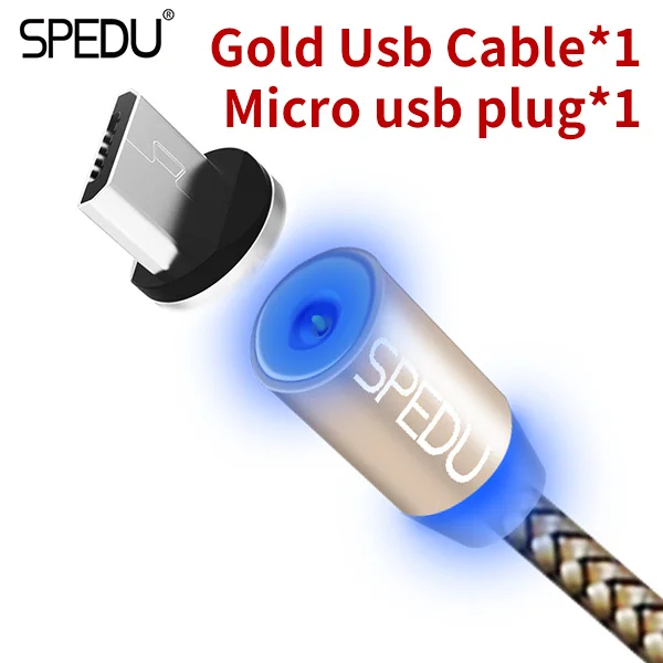 Usb зарядное устройство, автомобильное зарядное устройство SPEDU Магнитный кабель для huawei P10 honor 9 meizu pro 6 7 oneplus 5t 5 мобильный телефон автомобильное зарядное устройство кабель - Тип штекера: 1 micro plug 1 cable