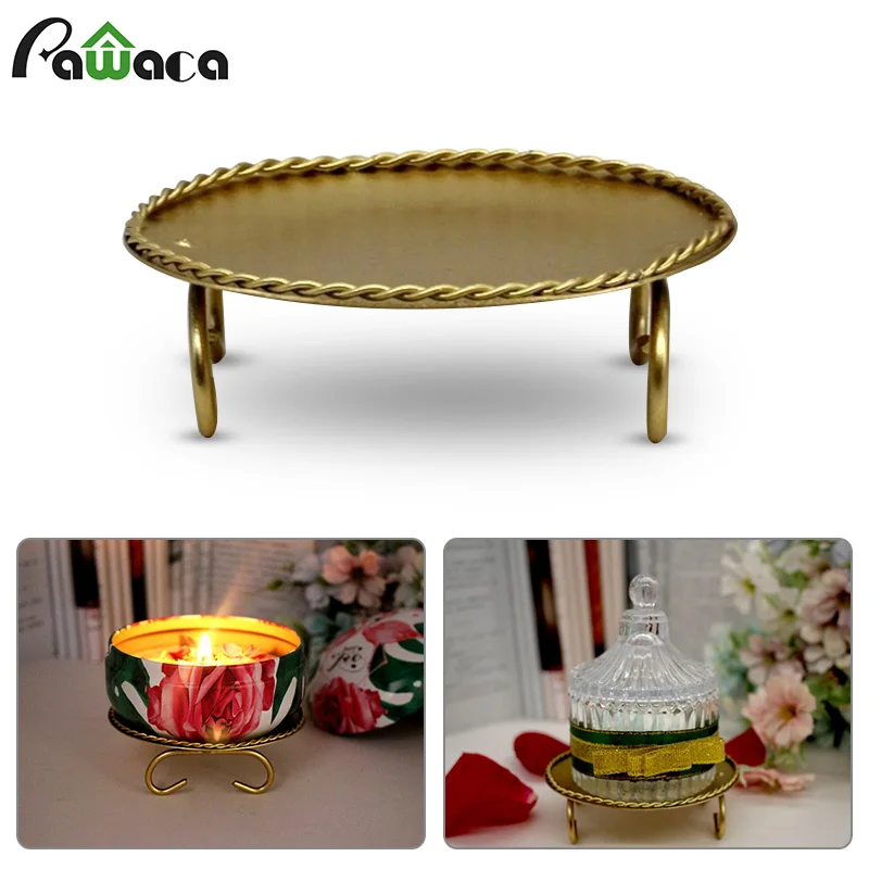 

Geometric Round Votive Candle Holders Wrought Iron Candlestick Tabletop Candle Holder for Party Dinner Weddings Home Decoration