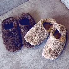 Envío Gratis 2 Color Warm Imitación Gamuza Suela de Zapatos de Piso Antideslizantes Cómodas Zapatillas de Casa En Casa para Los Hombres y Las Mujeres