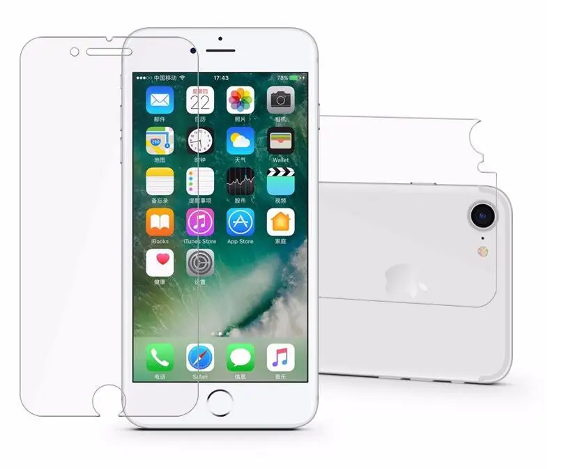 Передняя + задняя крышка из закаленного стекла для iPhone X XR XS MAX 8 7 6 Plus Защитная