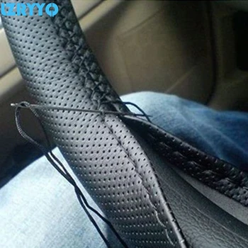 

2017 New Universal braid on the steering wheel Sew Microfiber car steering wheel cover to cover the entire single connector