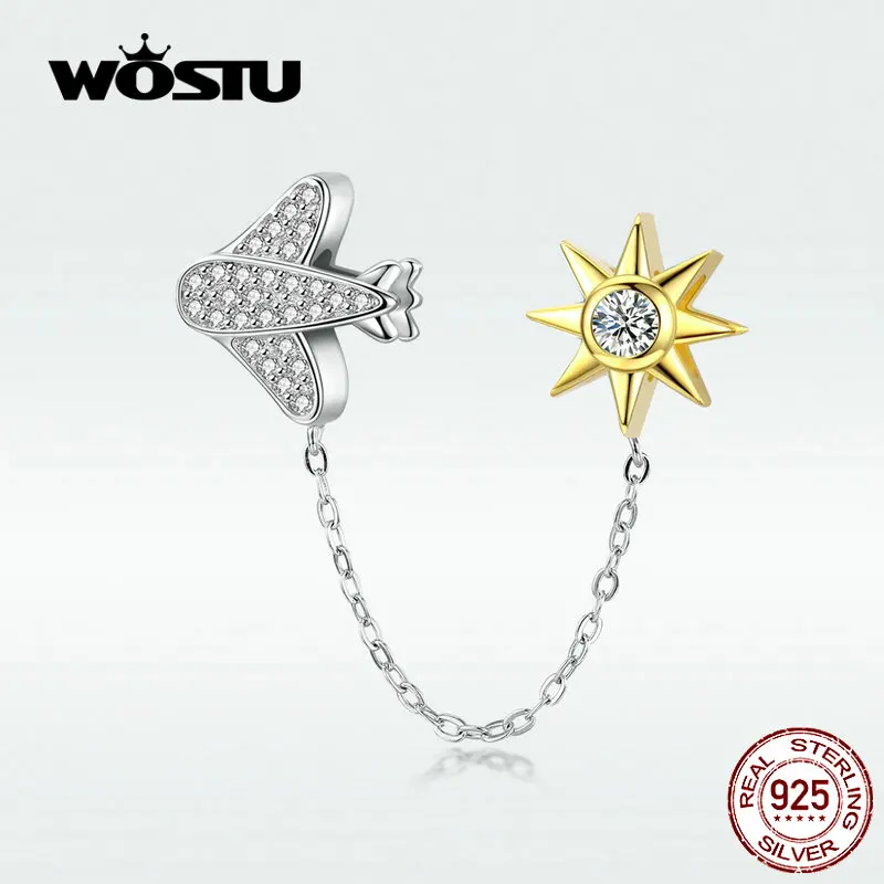 

WOSTU Hot Sale Fly & Starry Charms Beads Authentic 925 Sterling Silver Charms Fit Original Bracelet For Women Gift BKC1243