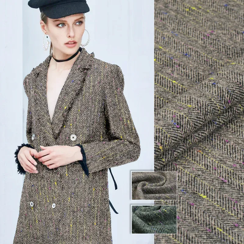 New noble quality herringbone pattern jacquard color point wool fashion high end pure wool