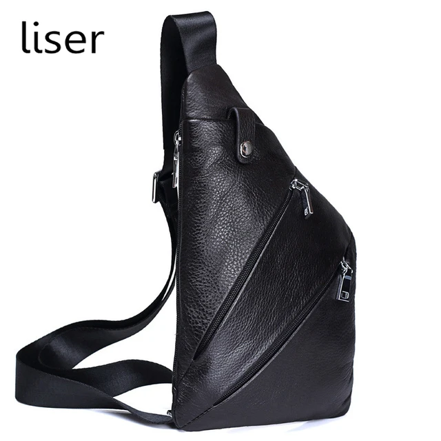 New Fashion Chest Bag Genuine Leather Cross Body Bags for Men High