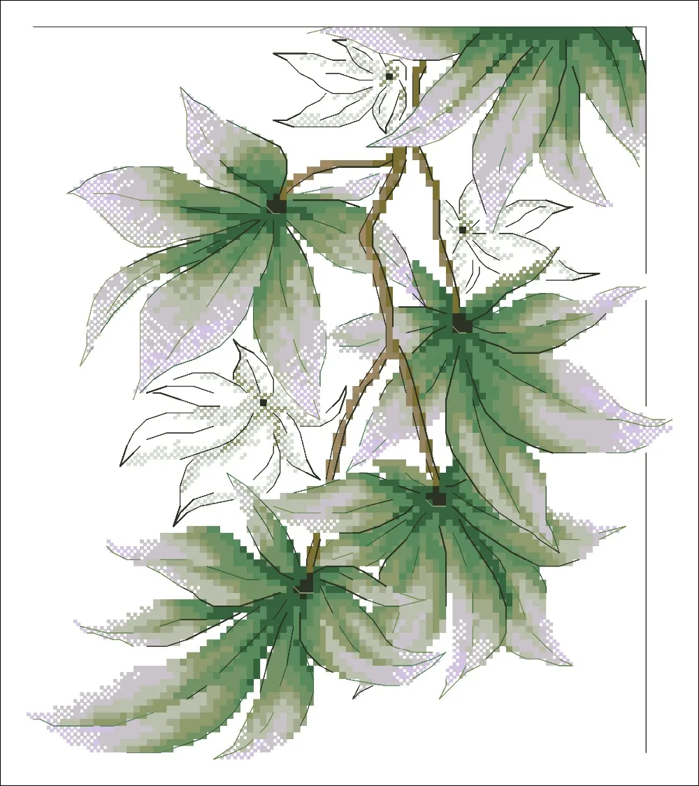 Раскачивающиеся зеленые листья вышивка крестиком посылка цветок 18ct 14ct 11ct ткань хлопок нить вышивка DIY рукоделие