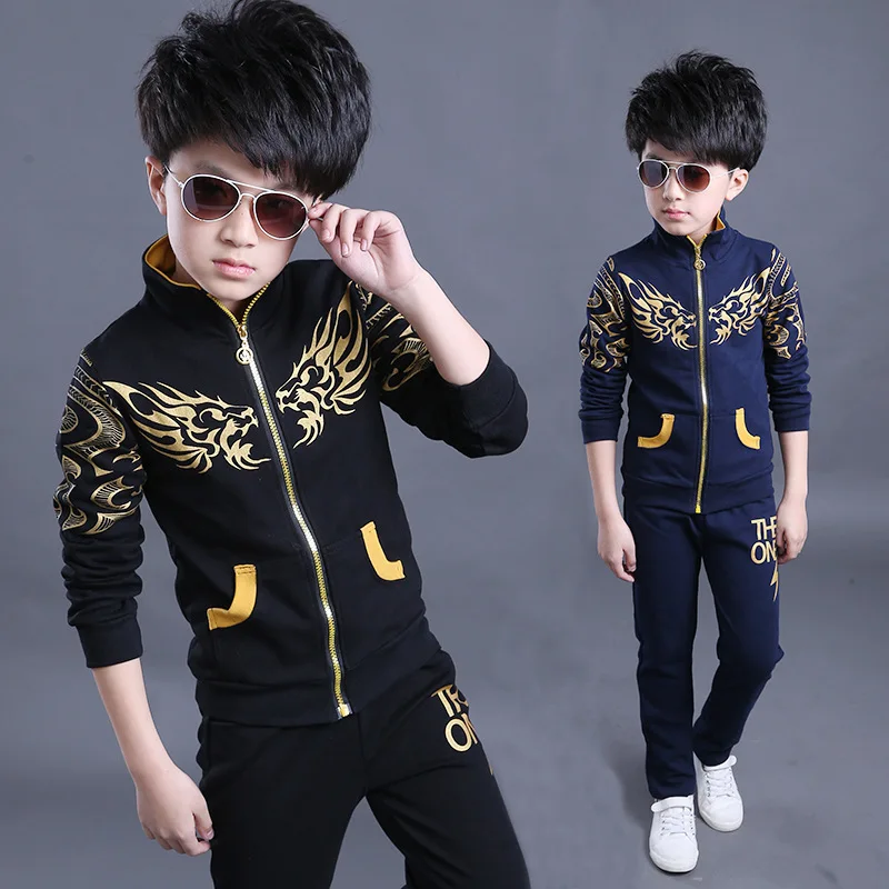 

2016 autumn Set Cutton Boy Sport sets child long-sleeve Jacket +pant child set children's clothing children autumn twinset
