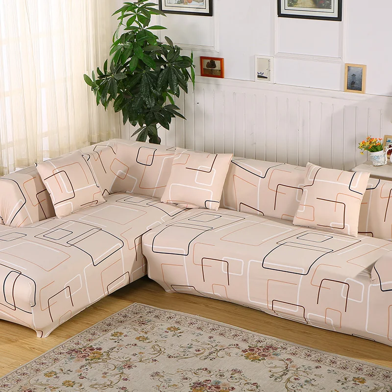 2 шт, Coqueena™ чехол на угловой диван универсальный натяжной чехол для мебели
