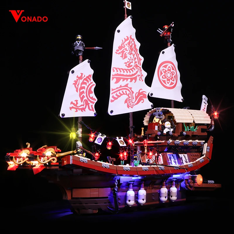 

Led Light For Lego 70618 Compatible 06057 Building Blocks Ninja Ninjago Final Fight Of Destiny's Bounty Toys (Only LED lights)