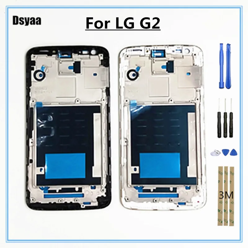 

5.2 Inch Front Frame for LG G2 D802 D805 D800 D801 Front Bezel Faceplate Middle Frame Housing Replacement Parts with Free Tools