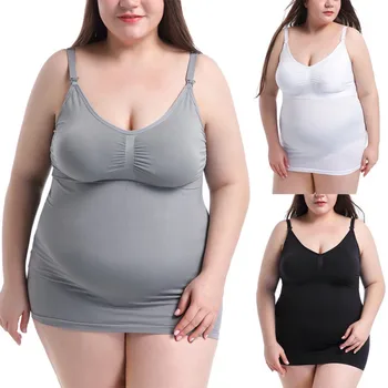 

Large Size Maternity Vest On The Buckle Seamless Fat Mom Nursing Bra Feeding Maternity Vest White Comfortable G5