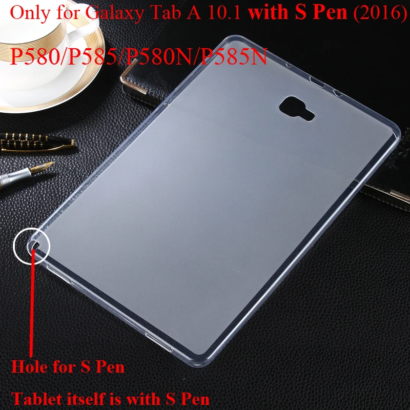

For Samsung galaxy Tab A 10.1 With S pen P580 P585 soft cover case coque,SM-P585N SM-P580N Protective cover funda sleeve guard