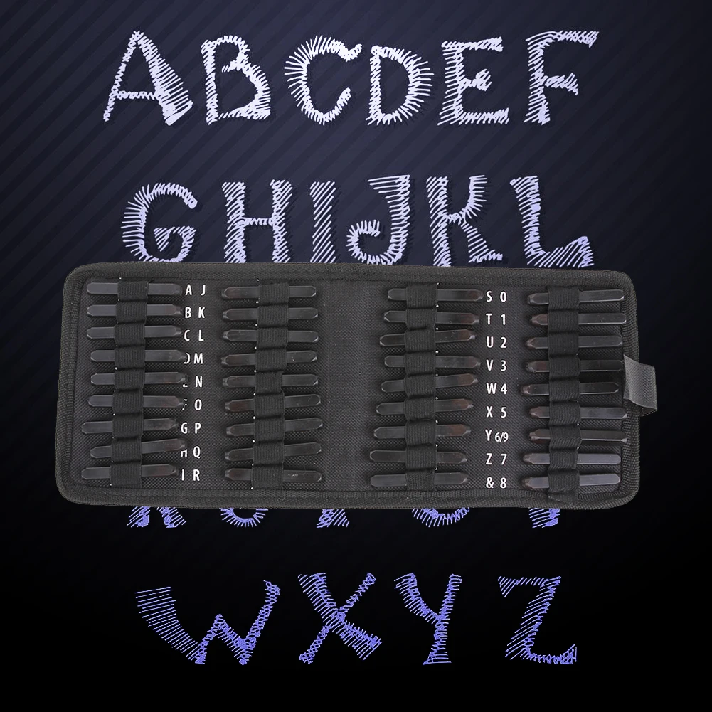 36pcs/set Carbon steel Punch Set Alphabet Letter Number Stamp Set Metal Leather Craft Tool