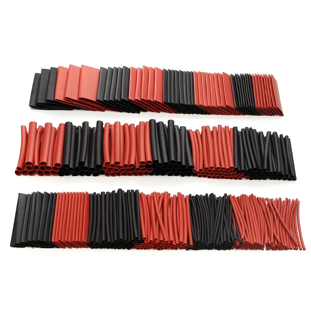 

428pcs Red Black Polyolefin H-type Heat Shrink Tubing Tube Sleeve Sleeving Cable Wrap Wire Kits Assorted Wrap Heatshrink Tubes