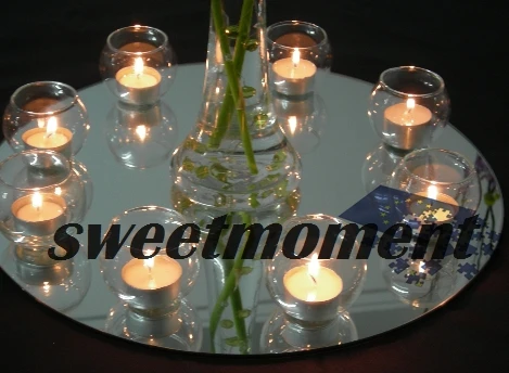

Center Pieces Round Mirror Plate for wedding good quality center piece Round Mirror Centre pieces for Candles