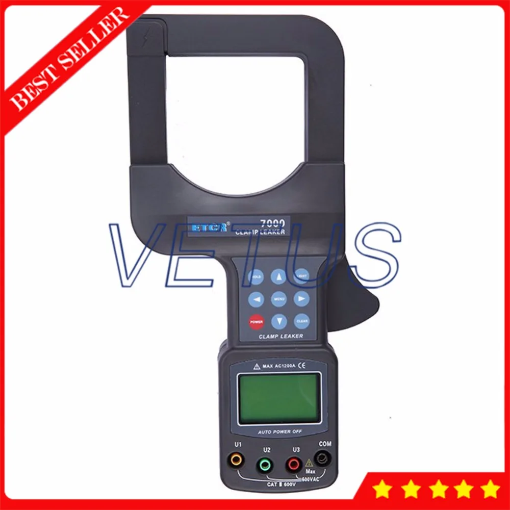 

ETCR7000 80mm*80mm large diameter AC Leakage Current Clamp Meter with 0-1200A digital clamp ammeter 3 phase digital voltmeter