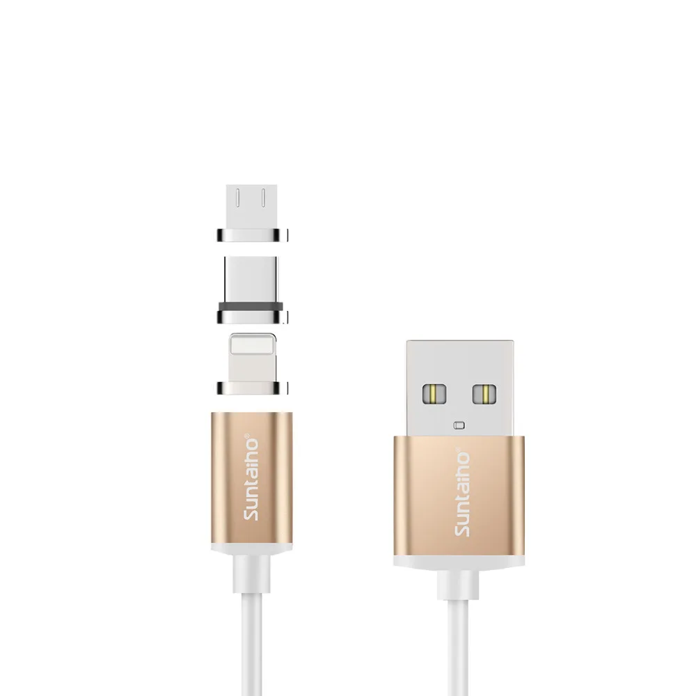 Suntaiho Magnetic Micro USB Cable 2.1A Fast Charging PET 3IN1 For Samsung S9 plus A8 2018 LED Indicator Micro USB Type c Cable Suntaiho Magnetic Micro USB Cable 2.1A Fast Charging PET 3IN1 For Samsung S9 plus A8 2018 LED Indicator Micro USB Type c Cable