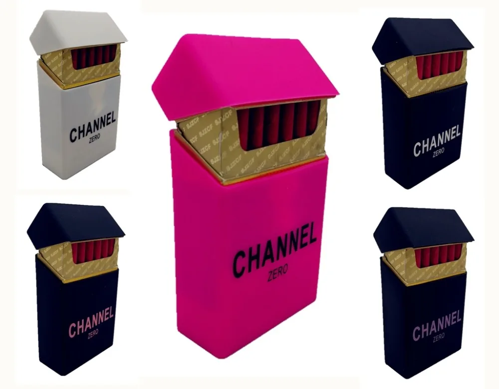 

Lady Stylish Silica Gel Cigarette Box Pack 20 Cigarettes Girl Channel Soft Cigarette Case Cover for Women Cigarette Package