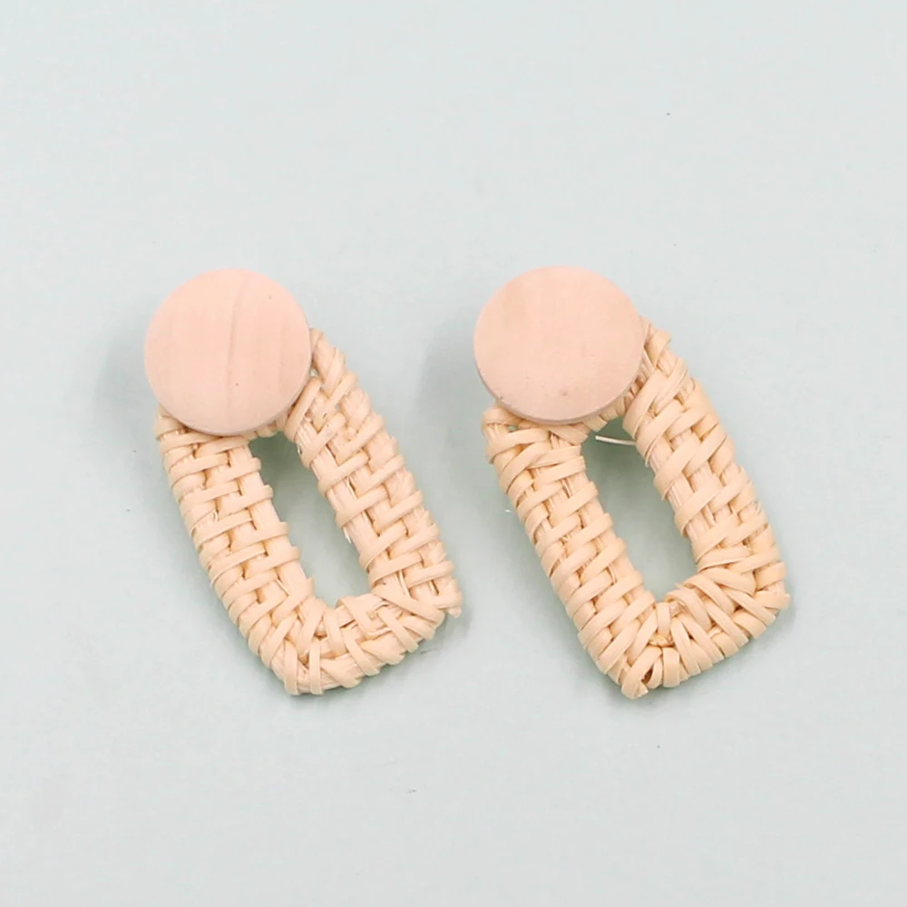 

Kakee New Trendy Bamboo Braid Straw Weave Rattan Vine Knitting Earrings Pendant Drop Earring Classical Fashion Jewelry for Women