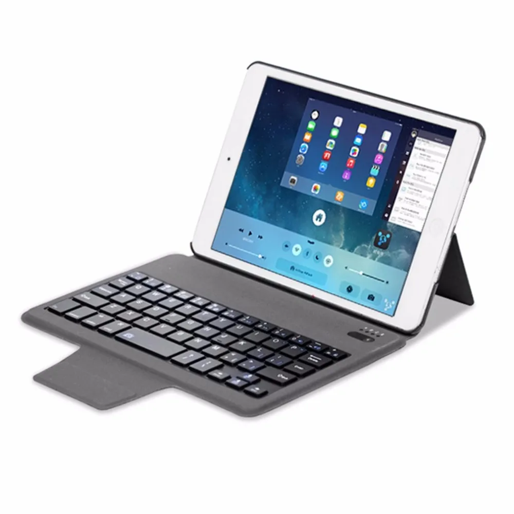 

Wireless Bluetooth Keyboard PU Leather Protective Smart Keyboard Case With Stand for iPad mini 4