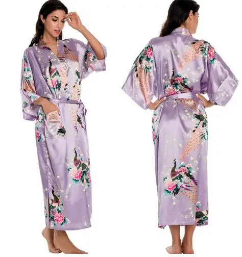Шелковое кимоно, халат, Женский Атласный халат, шелковые халаты, ночные сексуальные халаты, ночные халаты для подружек невесты, летние, большие размеры-XXXL 010412 - Цвет: As the photo show
