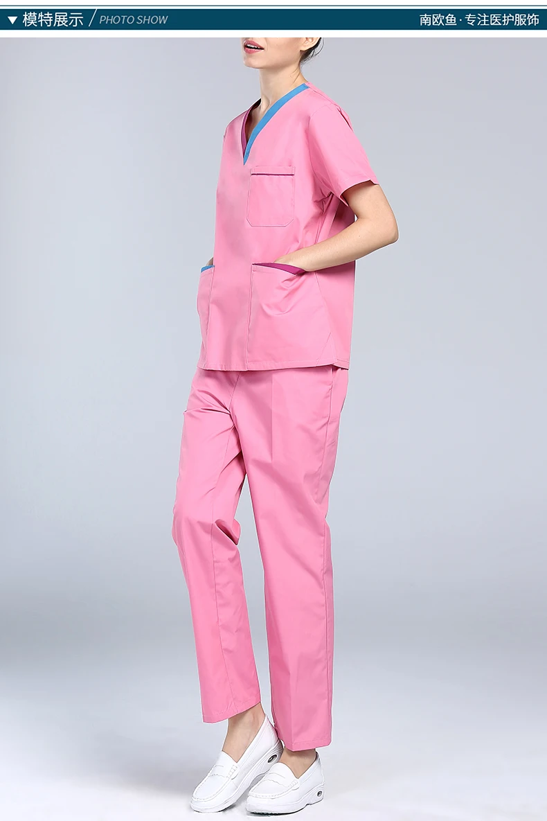 Больницы врачи хирургического платья Для женщин мыть костюмы Наборы для ухода за кожей Стороны полотна изоляции одежда стоматологии