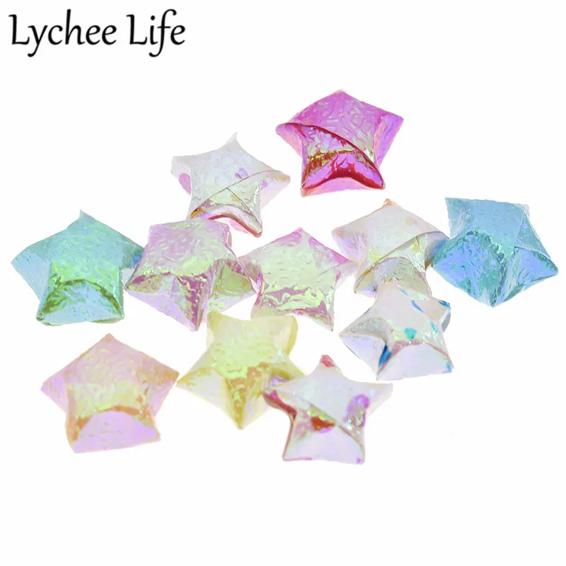 

Lychee Life Cute Folding Kit Origami Paper Rainbow Color DIY Star Crafts Paper Modern Handmade Festive Party Gifts Supplies