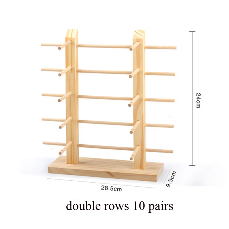 Твердый деревянный стеллаж для очков хранение в магазине стойка для очков декоративный реквизит для солнцезащитных очков кронштейн для Очков Полка для очков - Цвет: double rows 10 pairs