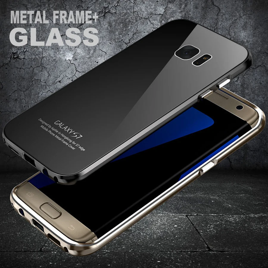 imágenes para Luphie para samsung galaxy s7 caso del capítulo del metal para samsung galaxy caso de lujo s7 s6 edge casos con vidrio templado contraportada imágenes para Luphie para samsung galaxy s7 caso del capítulo del metal para samsung galaxy caso de lujo s7 s6 edge casos con vidrio templado contraportada