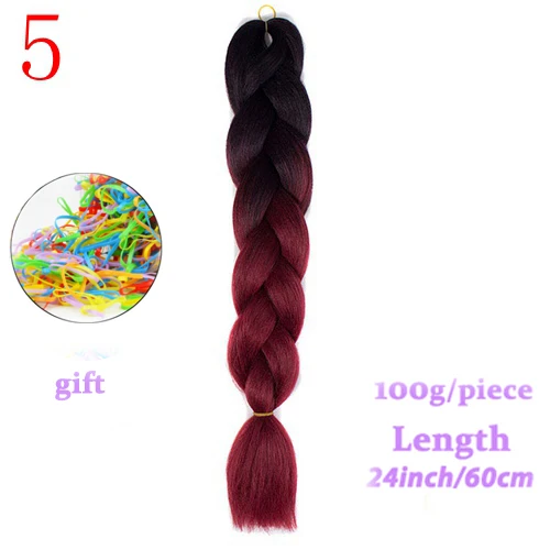 #3 MERISIHAIR, Омбре, 24 дюйма, 88 цветов,, синтетические вязанные волосы для наращивания, огромные косички, прически - Цвет: #3