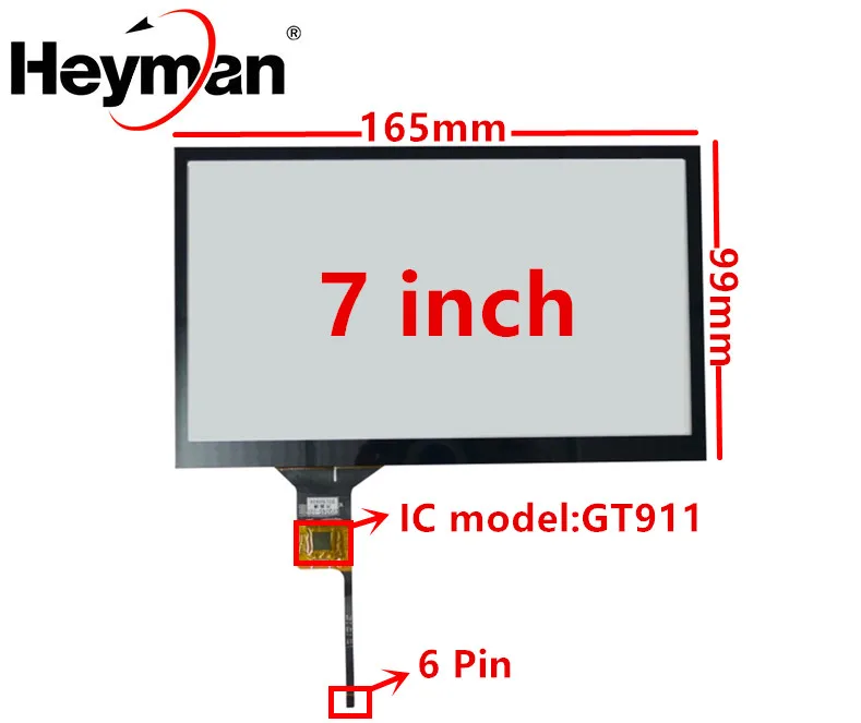 

Universal 7 Inch 165mm*99mm GT911 Capacitive Touch Digitizer Car DVD Navigation Touch Screen Panel Glass