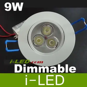 

High quality 550lm 9W 3x3W Led Down Light AC85-265V warm white/ white Led Fixture Ceiling Downlight Lamp High power freeshipping